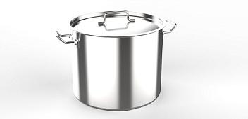 Котел 40 л. нерж. d=40 см. h=32,5 см. тройное дно с крышк. (индукция) MGsteel /1/