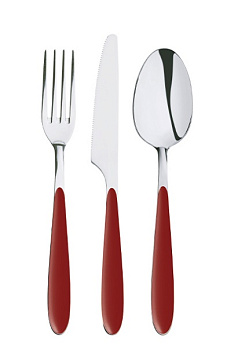 Ложка чайная Мастер 18/0  2 мм 13,1 см. красный Abert /12/