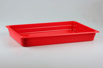 Гастроемкость 1/1 h= 65 мм. 8,5 л. п/п красная /1/7/