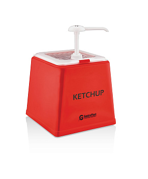 Диспенсер для соуса 225*210 мм. h=225 мм. 2,5 л. с дозатором (25 мл), п/п, красный GP /1/