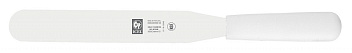 Лопатка 24 см. прямая раб. часть 14*2,7 см. нерж. узкая с пластик. ручкой, белая Icel /1/6/