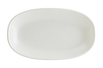 Блюдо овальное 150*85 мм. Белый Луп узкая полоска Bonna /1/12/3168/