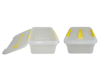 Контейнер для продуктов прямоуг.  6,0 л. 30*23*12 см. с ручкой, с желтым зажимом MGprof /1/30/