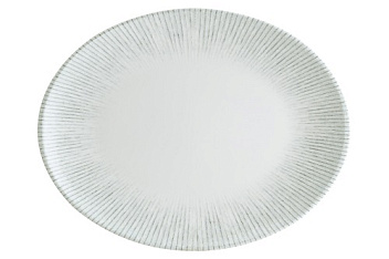 Блюдо овальное 360*280 мм. Ирис Серый, форма Мув Bonna /1/6/348/ ВДОХНОВЕНИЕ