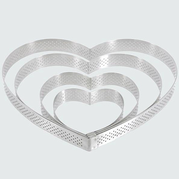Форма кондитерская "Сердце" d=18 см. 400 мл. перфорир. нерж. De Buyer /1/