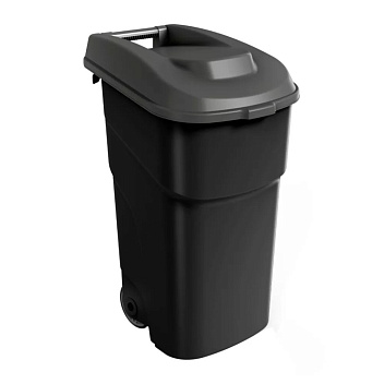 Бак для мусора  90 л. 53*49,5*85 см. черный, с крышкой на колёсах /1/2/