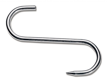 Крюк для мяса S-образный l=10 см. d=2,5 см. нерж. (40 кг) Icel /1/