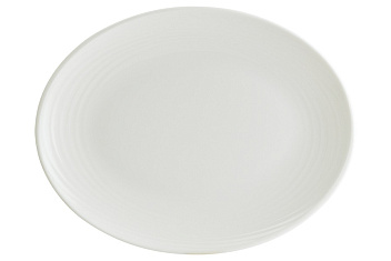 Блюдо овальное 360*280 мм. Белый Луп узкая полоска Bonna /1/6/348/