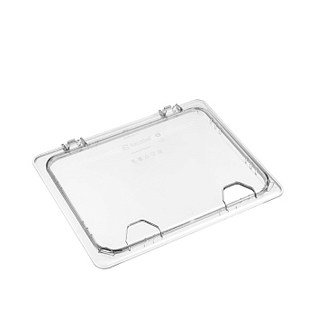 Крышка для гастроем. 1/2 поликарб.прозрач. (-40/+99С) откидная с отверстием для ложки справа (гастроемкость..) GP /1/12/
