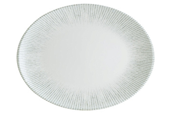 Блюдо овальное 200*160 мм. Ирис Серый, форма Мув Bonna /1/12/ ВДОХНОВЕНИЕ